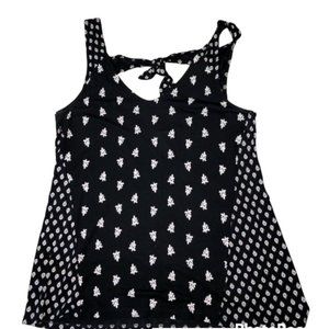 Old Navy Tie Back Tank Top Black/ White Color Women’s Size Large